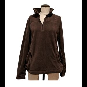 Cozy brown quarter zip fleece